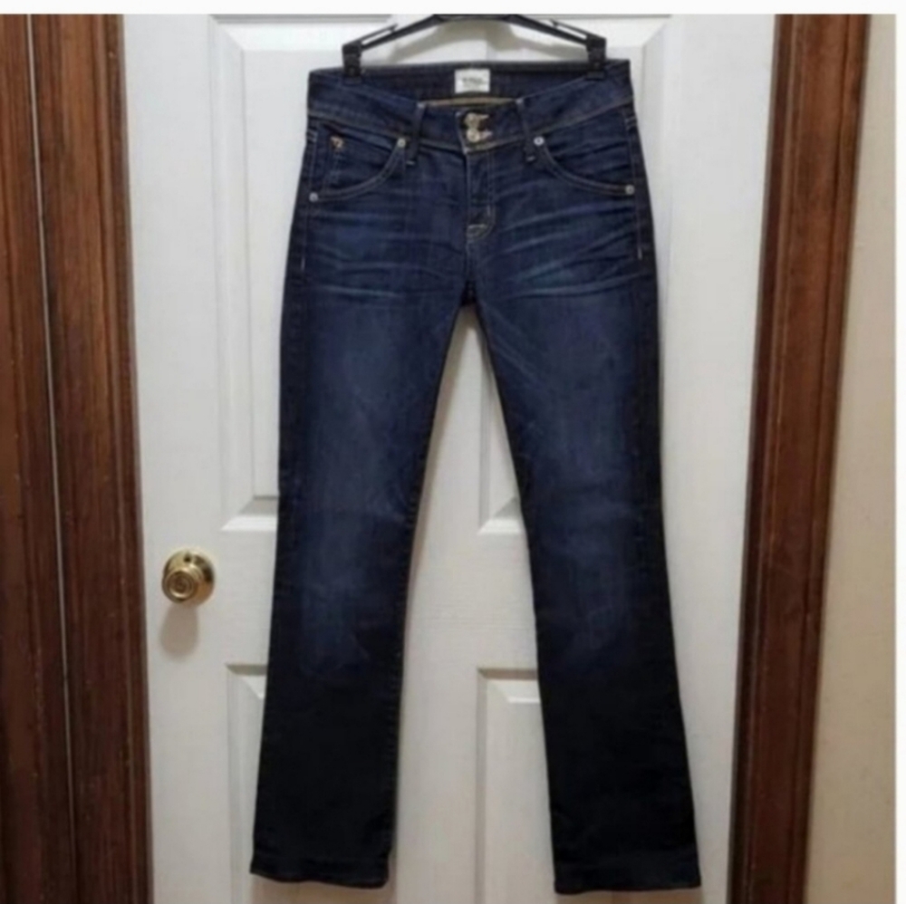 Hudson Signature Bootcut Low-rise Dark Wash Double button Womens SZ 27 EUC - Picture 3 of 7